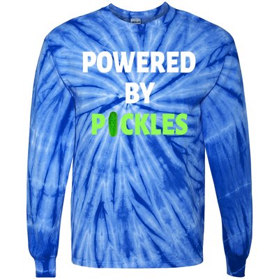 Powered By Pickles Funny Dill Pickle Lover Gift Veggie Food Gift Tie-Dye Long Sleeve Shirt