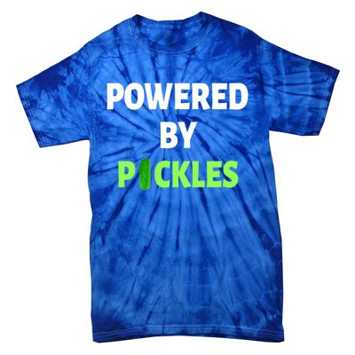 Powered By Pickles Funny Dill Pickle Lover Gift Veggie Food Gift Tie-Dye T-Shirt