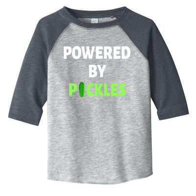 Powered By Pickles Funny Dill Pickle Lover Gift Veggie Food Gift Toddler Fine Jersey T-Shirt