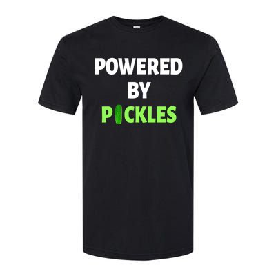 Powered By Pickles Funny Dill Pickle Lover Gift Veggie Food Gift Softstyle CVC T-Shirt