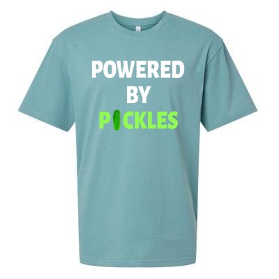 Powered By Pickles Funny Dill Pickle Lover Gift Veggie Food Gift Sueded Cloud Jersey T-Shirt