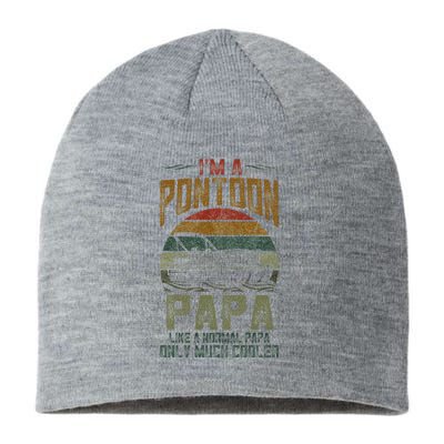 Pontoon Boat Papa Fathers Day Boating Captain Grandpa Sustainable Beanie