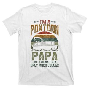 Pontoon Boat Papa Fathers Day Boating Captain Grandpa T-Shirt