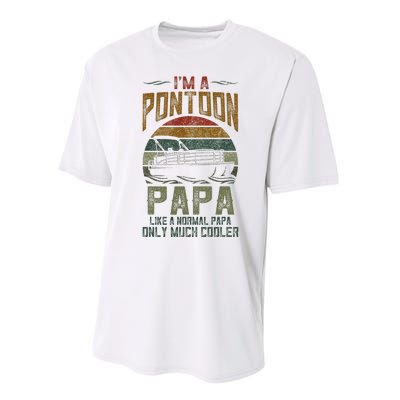 Pontoon Boat Papa Fathers Day Boating Captain Grandpa Performance Sprint T-Shirt