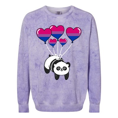 Panda Bisexual Pride Gift Colorblast Crewneck Sweatshirt