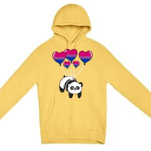 Panda Bisexual Pride Gift Premium Pullover Hoodie