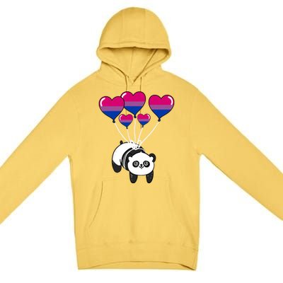 Panda Bisexual Pride Gift Premium Pullover Hoodie