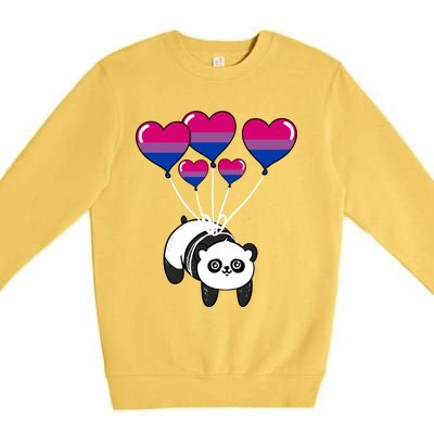 Panda Bisexual Pride Gift Premium Crewneck Sweatshirt