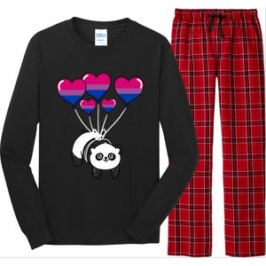 Panda Bisexual Pride Gift Long Sleeve Pajama Set