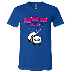 Panda Bisexual Pride Gift V-Neck T-Shirt