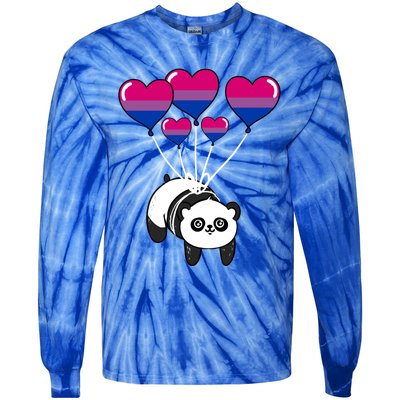 Panda Bisexual Pride Gift Tie-Dye Long Sleeve Shirt