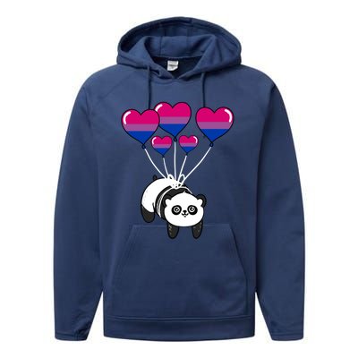 Panda Bisexual Pride Gift Performance Fleece Hoodie