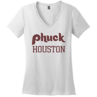 Philadelphia Baseball Phuck Houston Women's V-Neck T-Shirt