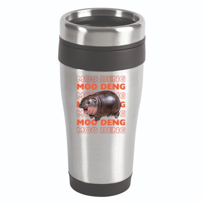 Pygmy Bouncy Pig In Thai Costume Moo Deng 16oz Travel Tumbler
