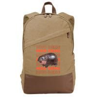 Pygmy Bouncy Pig In Thai Costume Moo Deng Cotton Canvas Backpack