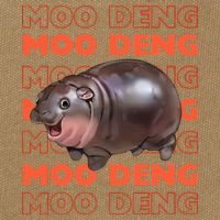 Pygmy Bouncy Pig In Thai Costume Moo Deng Cotton Canvas Backpack