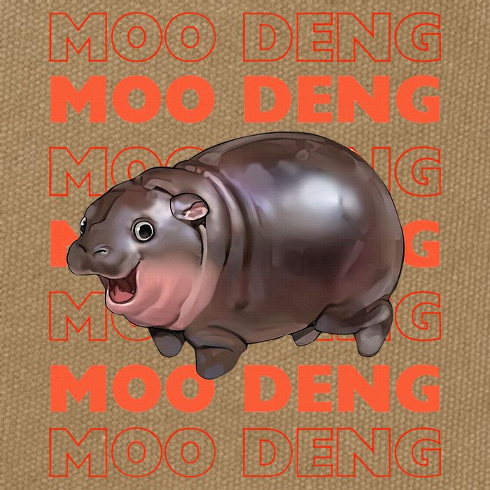 Pygmy Bouncy Pig In Thai Costume Moo Deng Cotton Canvas Backpack