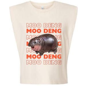 Pygmy Bouncy Pig In Thai Costume Moo Deng Garment-Dyed Women's Muscle Tee