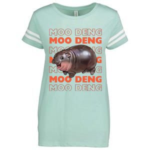 Pygmy Bouncy Pig In Thai Costume Moo Deng Enza Ladies Jersey Football T-Shirt