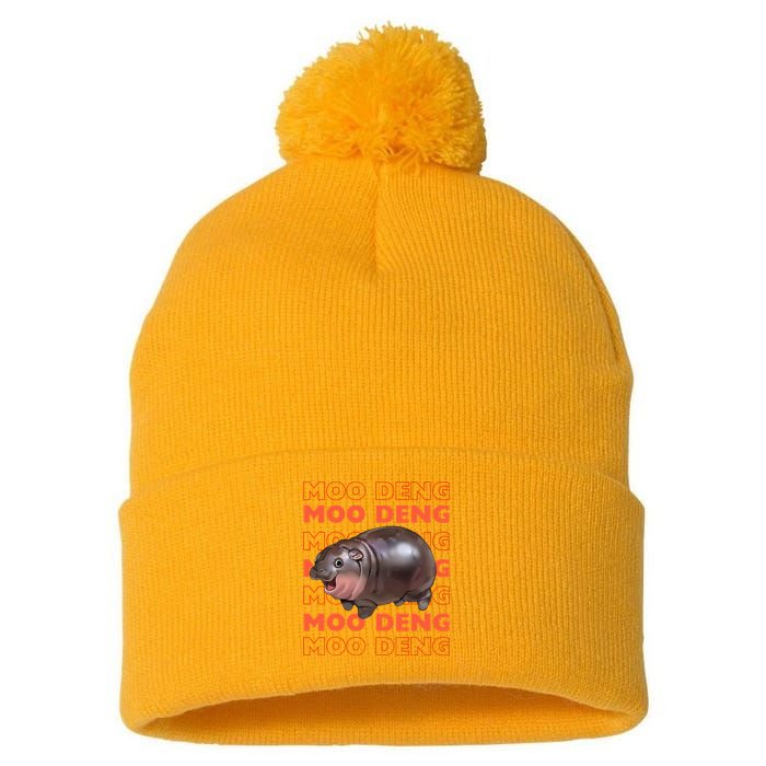 Pygmy Bouncy Pig In Thai Costume Moo Deng Pom Pom 12in Knit Beanie