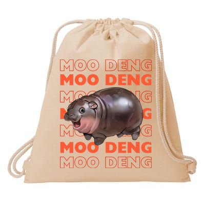 Pygmy Bouncy Pig In Thai Costume Moo Deng Drawstring Bag