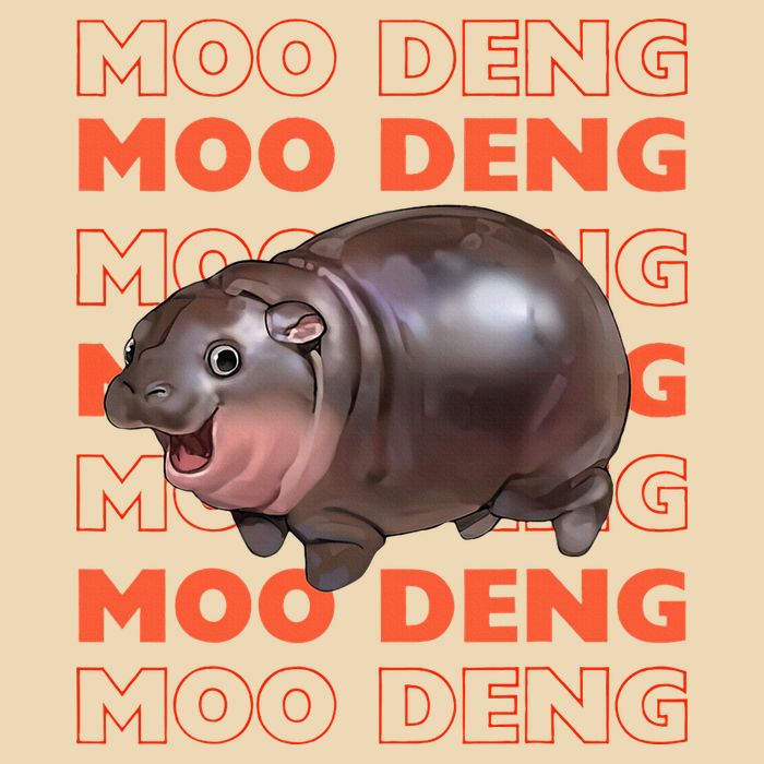 Pygmy Bouncy Pig In Thai Costume Moo Deng Drawstring Bag