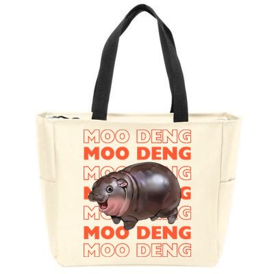 Pygmy Bouncy Pig In Thai Costume Moo Deng Zip Tote Bag