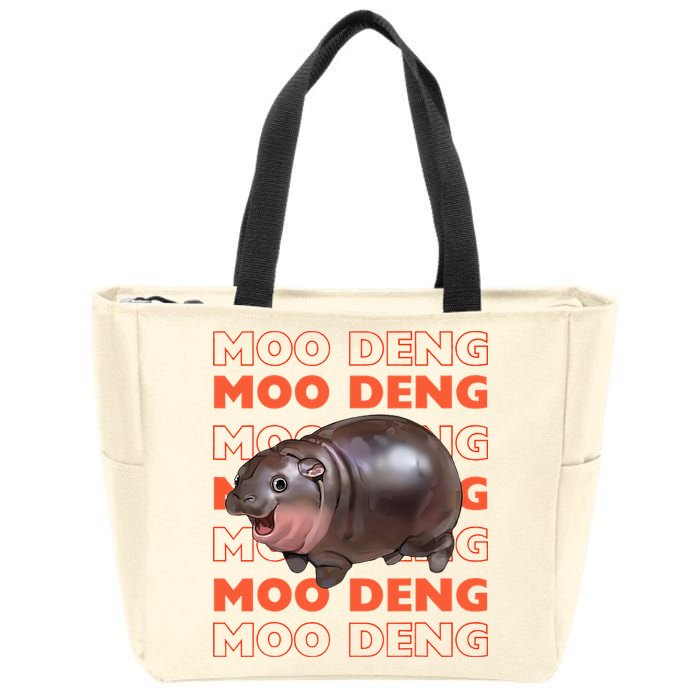 Pygmy Bouncy Pig In Thai Costume Moo Deng Zip Tote Bag