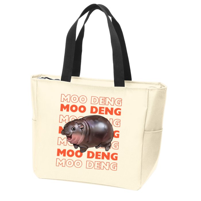 Pygmy Bouncy Pig In Thai Costume Moo Deng Zip Tote Bag