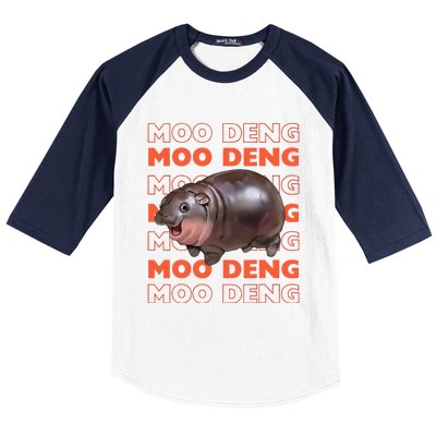 Pygmy Bouncy Pig In Thai Costume Moo Deng Baseball Sleeve Shirt