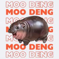 Pygmy Bouncy Pig In Thai Costume Moo Deng Sueded Cloud Jersey T-Shirt