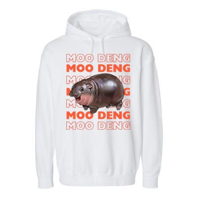 Pygmy Bouncy Pig In Thai Costume Moo Deng Garment-Dyed Fleece Hoodie