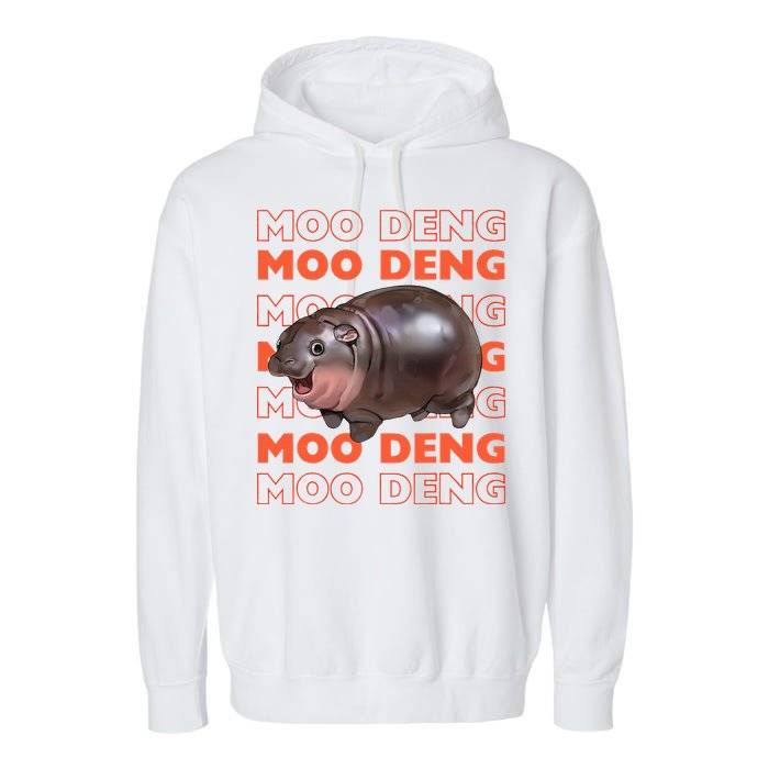 Pygmy Bouncy Pig In Thai Costume Moo Deng Garment-Dyed Fleece Hoodie