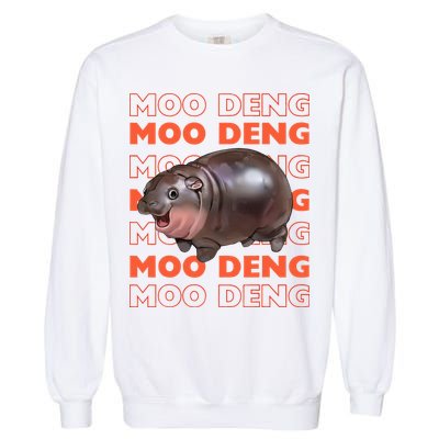 Pygmy Bouncy Pig In Thai Costume Moo Deng Garment-Dyed Sweatshirt