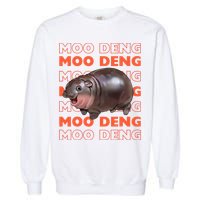 Pygmy Bouncy Pig In Thai Costume Moo Deng Garment-Dyed Sweatshirt