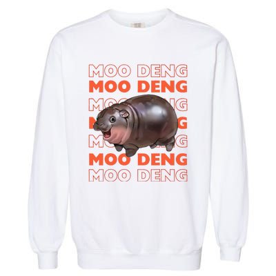 Pygmy Bouncy Pig In Thai Costume Moo Deng Garment-Dyed Sweatshirt