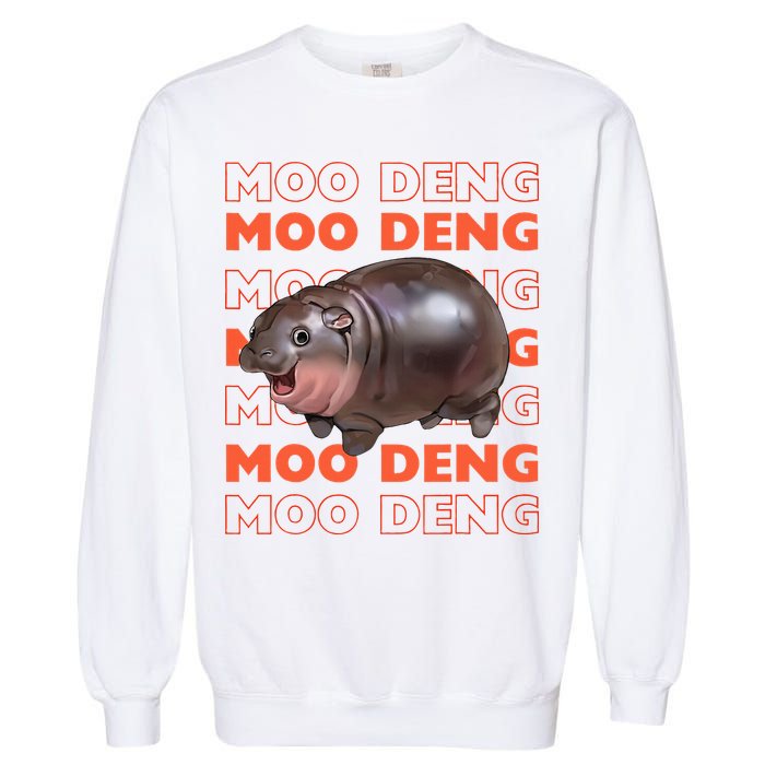 Pygmy Bouncy Pig In Thai Costume Moo Deng Garment-Dyed Sweatshirt