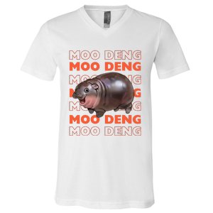 Pygmy Bouncy Pig In Thai Costume Moo Deng V-Neck T-Shirt