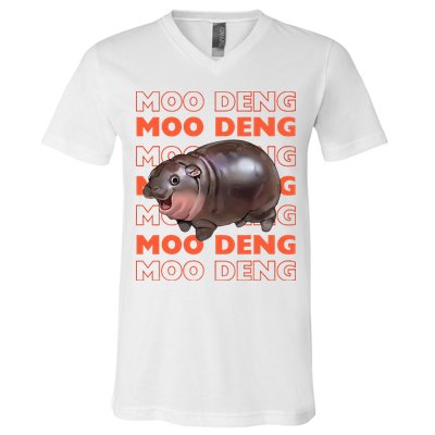 Pygmy Bouncy Pig In Thai Costume Moo Deng V-Neck T-Shirt