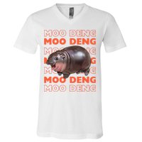 Pygmy Bouncy Pig In Thai Costume Moo Deng V-Neck T-Shirt