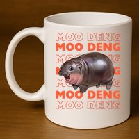 Pygmy Bouncy Pig In Thai Costume Moo Deng 11oz C Handle Ceramic Mug
