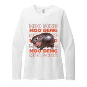 Pygmy Bouncy Pig In Thai Costume Moo Deng Womens CVC Long Sleeve Shirt