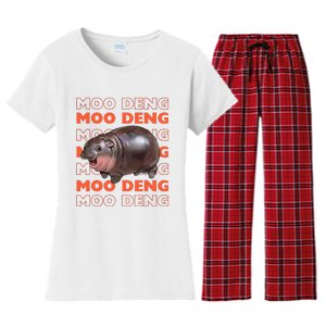 Pygmy Bouncy Pig In Thai Costume Moo Deng Women's Flannel Pajama Set