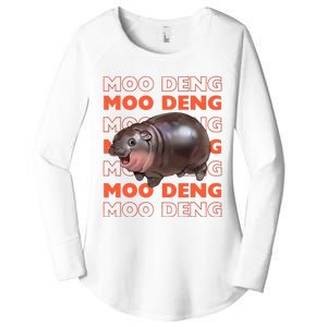 Pygmy Bouncy Pig In Thai Costume Moo Deng Women's Perfect Tri Tunic Long Sleeve Shirt