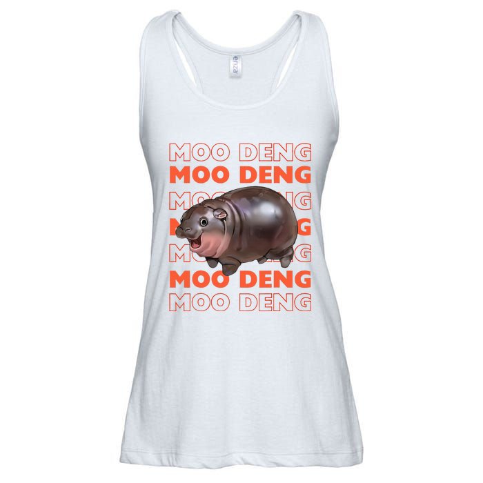 Pygmy Bouncy Pig In Thai Costume Moo Deng Ladies Essential Flowy Tank