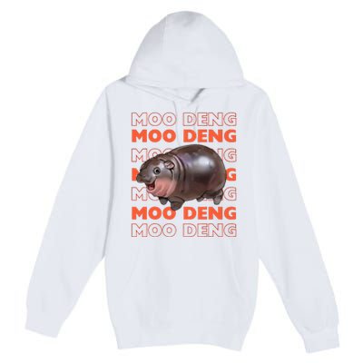 Pygmy Bouncy Pig In Thai Costume Moo Deng Premium Pullover Hoodie