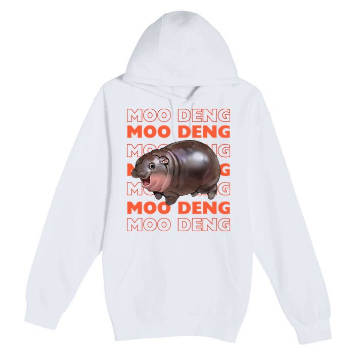 Pygmy Bouncy Pig In Thai Costume Moo Deng Premium Pullover Hoodie