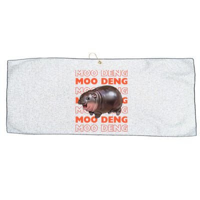 Pygmy Bouncy Pig In Thai Costume Moo Deng Large Microfiber Waffle Golf Towel