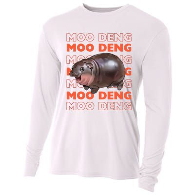 Pygmy Bouncy Pig In Thai Costume Moo Deng Cooling Performance Long Sleeve Crew