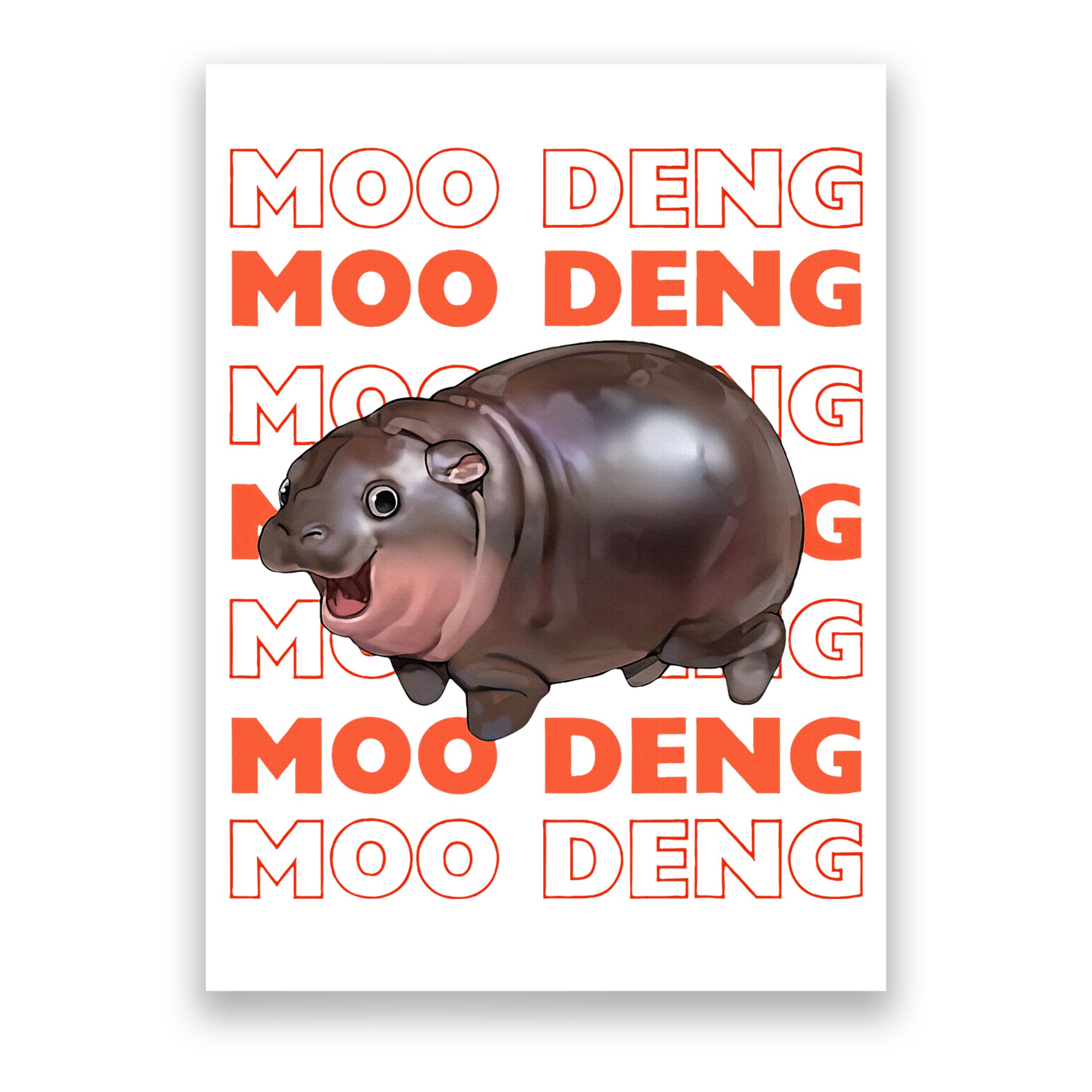 Pygmy Bouncy Pig In Thai Costume Moo Deng Poster